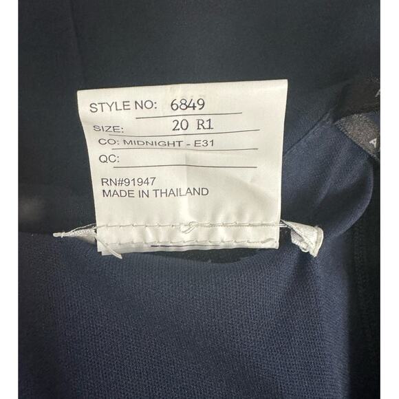 NWT Dessy AFter Six One Shoulder Draped Cowl Neck Maxi Dress Midnight Navy Sz 20 - Picture 8 of 11